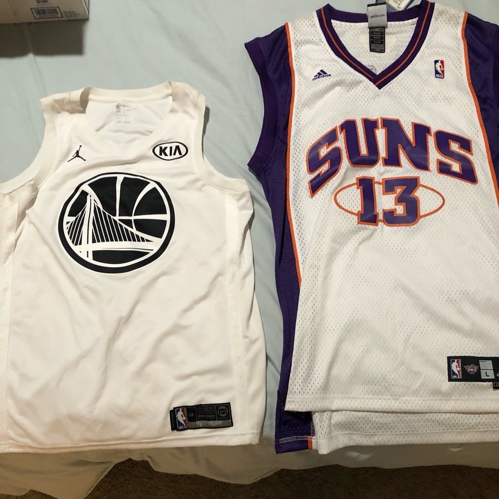 NBA  - White and Purple#30 GSW CURRY ALL STAR JERSEY. #13 PHX Nash player jersey
